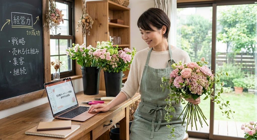 花屋の経営　花屋開業　教室経営　花屋のマーケティング　お花で起業する